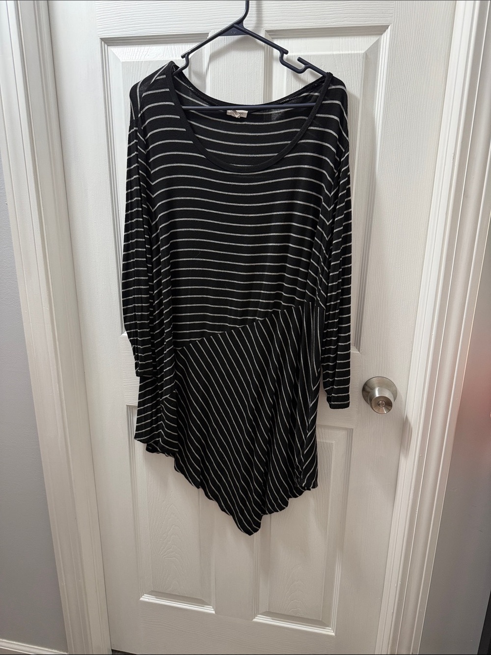 Westport Black Top with White Horizontal Stripes